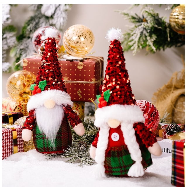 Christmas Sequin Hat Doll Ornaments Christmas Gift Faceless Doll Gift Christmas Decoration for Home 2022 Navidad New Year NoelB Boy1GERMANY He Qiyong unisex