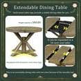 thumbnail image 3 of JAMPOOCA Retro Style MDF Extendable 5 Pieces Dining Table Set, Natural Wood, 3 of 8