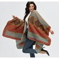 thumbnail image 2 of CoCopeaunt Women Pattern Shawl Warm Long Sweater Open Front Cardigan Coat Cape Wraps Retro Winter Scarf Blanket, 2 of 5