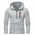 thumbnail image 4 of XIAONU Mens Hoodies Long Sleeves Drawstring Half Zip Pullover Hooded Sweatshirt Kangaroo Pocket Solid Color Trendy Hoodie Streetwear, 4 of 4