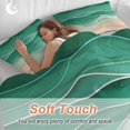 thumbnail image 4 of 3 Piece Geometric Green Duvet Cover Set Queen Size,Microfiber Comforter/Quilt Cover with Corner Ties and 2 Pillowcases,Ocean Wave Stripes Modern Abstract Beach All Season Bedding with Zipper Closure, 4 of 8