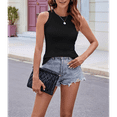 thumbnail image 7 of Tank Tops for Women Summer Sleeveless Racerback Casual Basic Ribbed Slim Fitted Shirts Black S, 7 of 7
