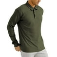 thumbnail image 2 of Jalioing Men's Long Sleeve Golf Shirt Collared Ribbed Casual T Shirt Business Dressy Solid Color Tops, 2 of 8