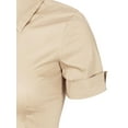 thumbnail image 6 of Made by Olivia Women's Junior Fit Short Sleeve Stretchy Button Down Collar Office Formal Casual Blouse Shirts Top (S-3XL), 6 of 6