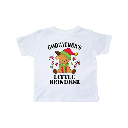 

Inktastic Christmas Godfather s Little Reindeer with Candy Canes Gift Toddler Boy or Toddler Girl T-Shirt