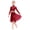 Burgundy, variant on Girls Modern Contemporary Dance Dress Outfits Sequin Long Sleeve Crop Top with Hi-Lo Skirt Ballet Jazz Dance Set Burgundy 6