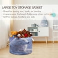 thumbnail image 5 of Round Toy Storage Basket Foldable Storage Basket for Home Decor Laundry Basket20" x 14" Handsome White Wolf, 5 of 6
