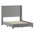 thumbnail image 2 of EMMA + OLIVER Queen Size Wingback Headboard Modern Platform Bed, Gray, 2 of 12