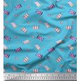 thumbnail image 3 of Soimoi Blue Rayon Fabric Anchor Hook & Small Country Flag Print Fabric by Yard 56 Inch Wide, 3 of 3