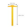 thumbnail image 2 of HLONK Orange Plastic T-Shaped Ruler for Students with Clear Scales and Inch Centimeter Calibrations 2pcs, 2 of 8