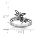 thumbnail image 4 of Auriga Fine Jewelry 925 Sterling Silver Diamond Black Rhodium plated Dragonfly Ring Size 6 for Women, 4 of 5