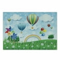 thumbnail image 1 of Pinwheel Cutting Board, Floral Spring Field with Hot Air Baloons Rainbow Clouds Daisy Garden Landscape, Decorative Tempered Glass Cutting and Serving Board, in 3 Sizes, by Ambesonne, 1 of 2