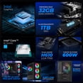 thumbnail image 3 of Computadora Escritorio Completa Xtreme PC Gaming Intel Core i5 12400 32GB SSD 1TB Monitor 27 75Hz WIFI Black juegos casuales, trabajo y estudio, 3 of 6