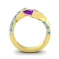 thumbnail image 4 of 1.25 Carat Princess Cut Amethyst & Blue Topaz Gemstone Stylish Ring for Birthday Gift 14K Yellow Gold Size 9.5 by Diamond-Capitals, 4 of 8