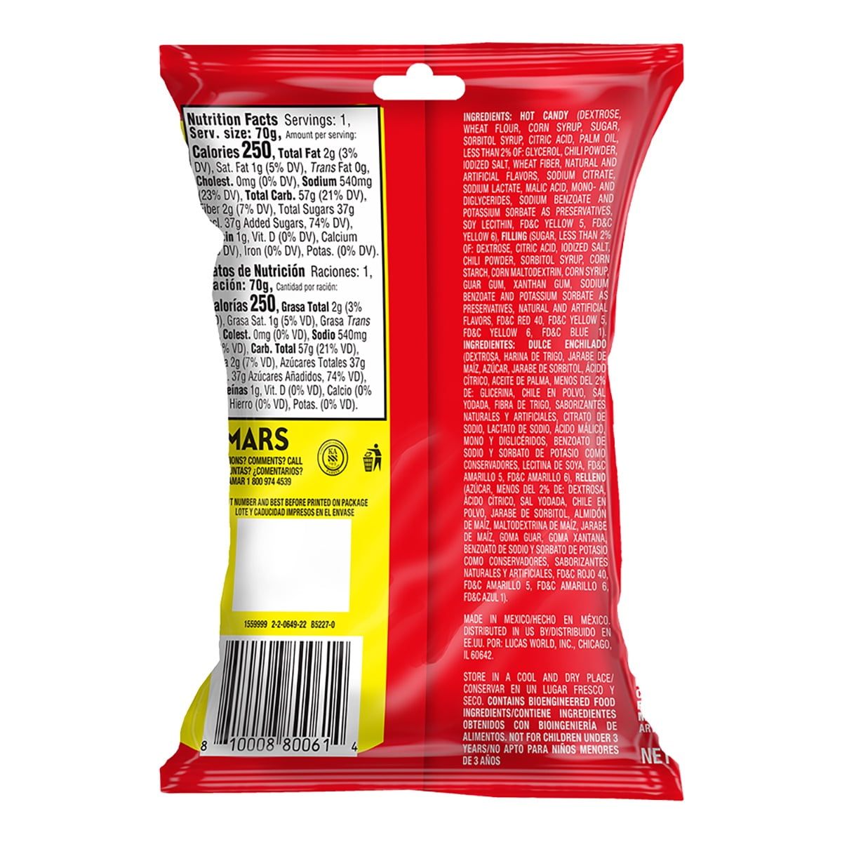 Lucas Chunk Mango Tamarind Candy, 12.34 oz