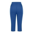 thumbnail image 6 of Tnhcen Women's Casual 7/8 Pants Plus Size 4XL-5XL Loose Fit Gabardine Capris with Pockets Elastic Waistband Athletic Culottes Multiple Colors Available, 6 of 7
