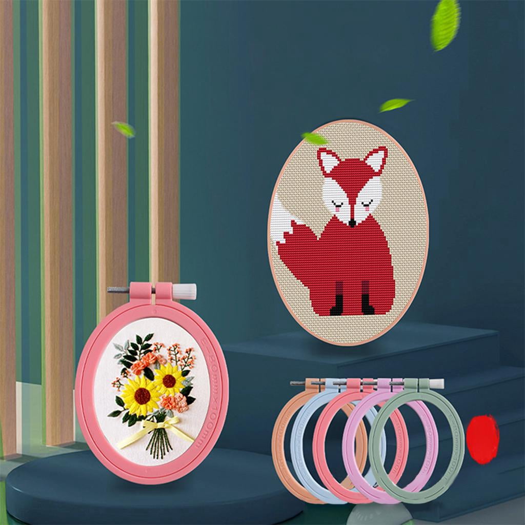 Yunhgft 5Sizes Plastic Embroidery Hoops Handmade Assorted Ring Holder Oval Cross Stitch Frame