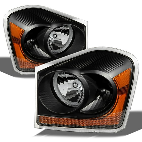 Fit 04 05 Dodge Durango Black Replacement Headlights Headlamps L R Fit 04 05 Dodge Durango Black Replacement Headlights Headlamps L R 2004 2005
