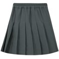 thumbnail image 2 of YONGHS Girls Pleated Mini Skirt with Built-in Shorts High Waist Tennis School Uniform Skorts Dark Gray 3-4, 2 of 5