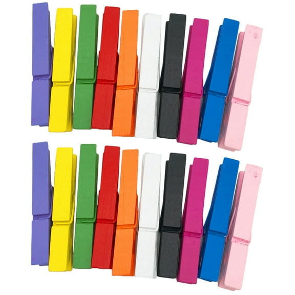KALLORY Clothes Clips Wooden 50Pcs 2.83X0.59X0.39in