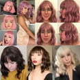 thumbnail image 7 of SEGO Short Bob Wig with Bangs for Women Shoulder Length Natural Brown Wavy Wigs Synthetic Heat Resistant Fiber Hair for Daily Party Cosplay, 7 of 7
