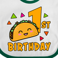thumbnail image 4 of Inktastic 1st Birthday with Taco and Confetti Boys or Girls Baby Bib, 4 of 4