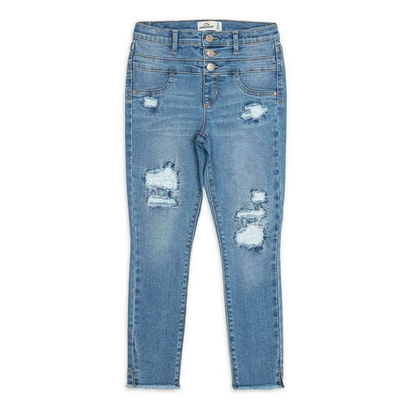 Jordache Girls Distressed Super Skinny Ankle Jeans, Sizes 4-18