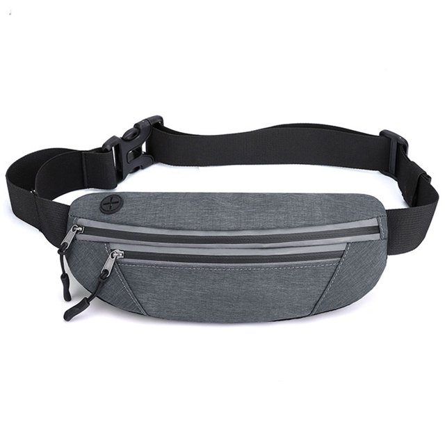 Hukapapa Nuevo bolsillo para deportes al aire libre impermeable bolsillo invisible ajustado correr fitness bolsa de nailon gris