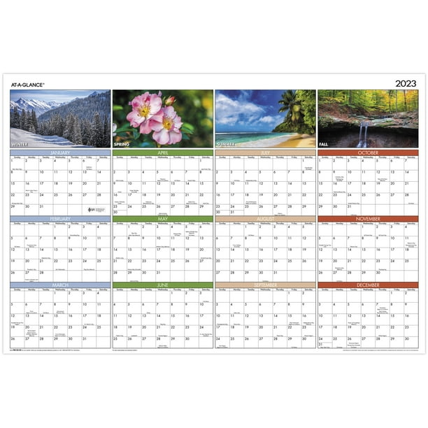 at-a-glance-2023-seasons-in-bloom-horizontal-vertical-erasable-yearly