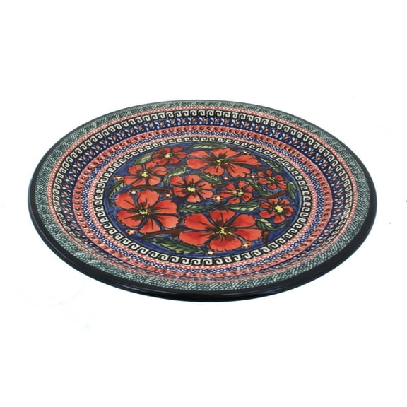 Blue Rose Polish Pottery Jungle Flower Dinner Plate