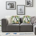 thumbnail image 2 of Jiayy Monogram Letter A Throw Pillow Covers Floral , Greenery Spring Pillows Decorative Throw Pillows Pillowcase Summer Farmhouse, Family Last Name Initial Pillow Case 12x12in, 2 of 7