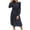 Navy, variant on Lindreshi Fall Dresses for Women 2025 Homecoming Dresses Women's Fashion Long Sleeve Round Neck Printed Ruffles Casual Button Dress
