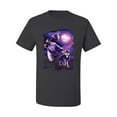 thumbnail image 2 of Wild Bobby, Fantasy Wolf Howling at The Full Moon Animal Lover Men's Graphic T-Shirt, Charcoal, Small, 2 of 3