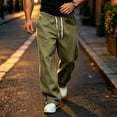 thumbnail image 2 of Men's Casual Baggy Sweatpants Wide Leg Cotton Sweat Pants Open Bottom Oversized Loose Fit,Uncuffed Drawstring Trackpants,Elastic Waist Streetwear with Pockets, 2 of 6