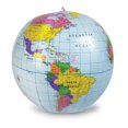 thumbnail image 1 of Globo inflable, recursos de aprendizaje, 30 cm, geografía terrestre para niños, 1 of 5