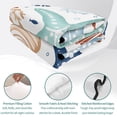 thumbnail image 4 of Twin Quilt Set 68''x86'', Teal Blue Brown Starfish Coastal Lightweight Bedspread Coverlet Set with 2 Pillow Shams, Summer Beach Nautical Coral Sea Breathable All Season Quilt Bedding for Dorm/Bedroom, 4 of 9