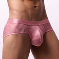 thumbnail image 6 of USNSM Men's Solid Color Large Mesh Comfortable Breathable Low Rise Wide Belt Boxer Briefs Soft Stretch Trunks Pink L, 6 of 6