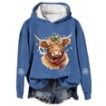 thumbnail image 1 of Chandail à Capuche Imprimé Vache Western Festif pour Femmes Thème Vacances Graphique, 1 of 3
