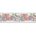 thumbnail image 2 of Pink Floral Roses Design Flowers Wallpaper Border for Kitchen Bathroom Living Room, Roll 15' x 6.75'', 2 of 3