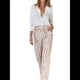 thumbnail image 1 of Conjunto de Dos Piezas para Mujer, con Estampado Geométrico, Pantalones de Cintura Alta y Camisa Sencilla. Caqui XL, 1 of 10