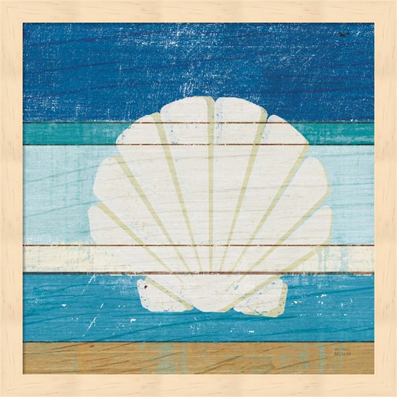 Beachscape Shell v2 by Michael Mullan, Framed Wall Art, 13.25W x 13.25H