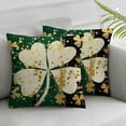 thumbnail image 2 of COMIO  St Patricks Day Pillow Covers  Shamrock Black Golden Throw Pillowcase Farmhouse Home Sofa Decor Pillowcase Happy St. Patrick's Day Decoration Cushion Cases 2pc, 2 of 6