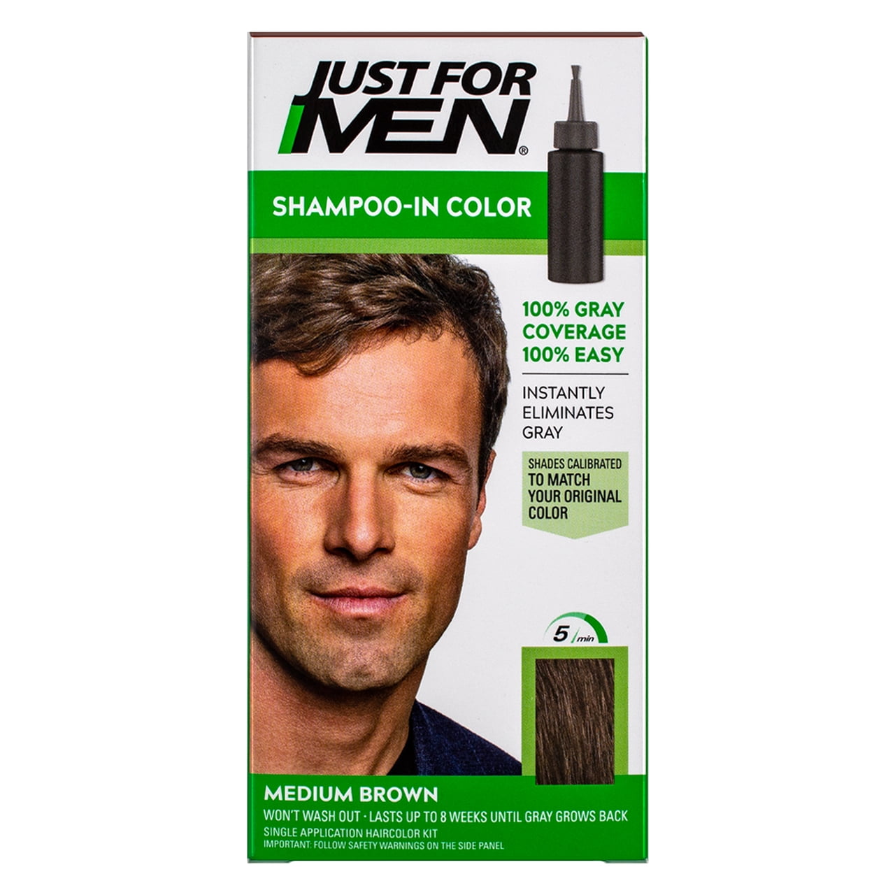 Just For Men Shampoo-in Hair Color Medium Brown 1 Application 2 Pack