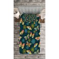 thumbnail image 3 of Ambesonne Flowers Quilted Bedspread Set 2 Pcs, Butterflies and Flowers, Twin Size, Yellow and Petrol Blue, 3 of 3