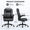 thumbnail image 3 of CloudRest Pro Office Chair, 400LBS Wide Seat Ergonomic Computer Desk Chair High Back Executive Leather Chair Adjustable Task Chair Lumbar Back, Black, 3 of 9