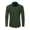 thumbnail image 3 of Fesfesfes Long Sleeve Shirt Mens Long-sleeved Cotton Denim Shirt Nostalgic Military Shirt, 3 of 7