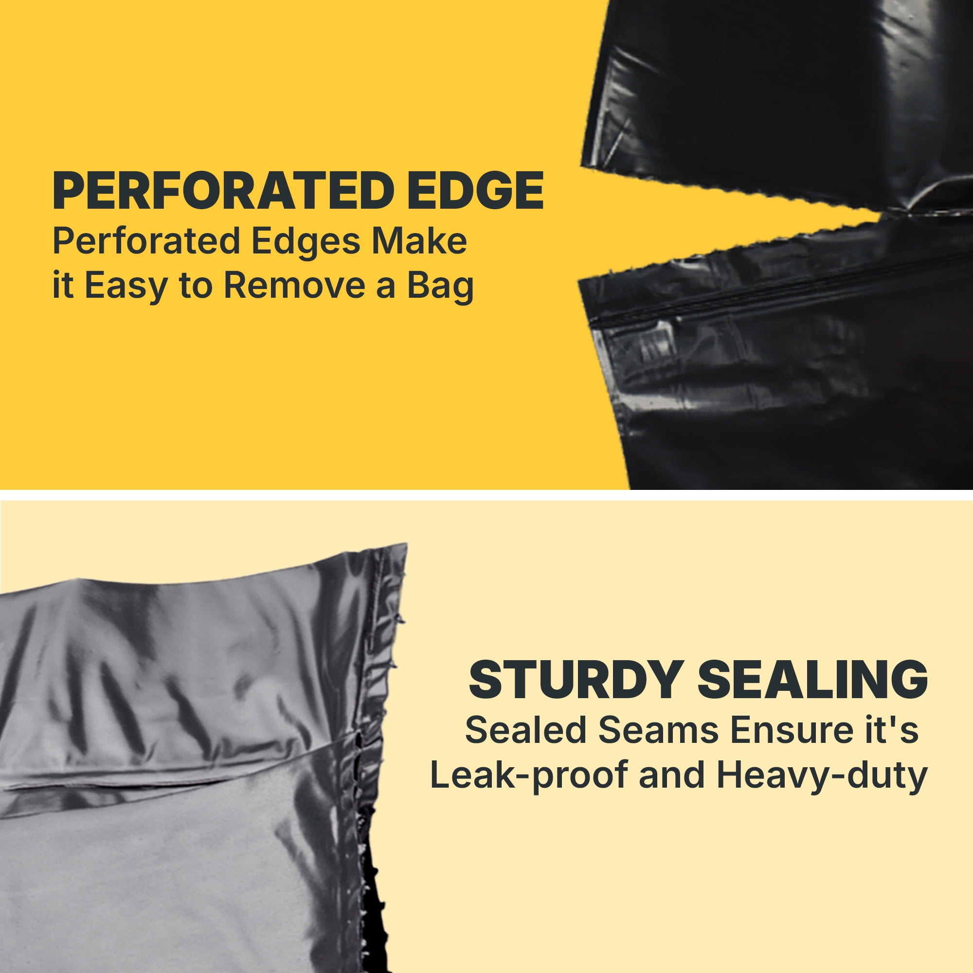 Bagtron 55-60 Gallon Trash Bags, 30 Micron, 36" x 58" Large, Black, 100 Count