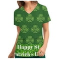 thumbnail image 2 of Femmes Tops Femmes Été Tops 2023 Mode Femmes St. Patrick'S Day Impression Manches Courtes V Cou Tops Soins Infirmiers Travaillant Uniforme Vert XXL, 2 of 5
