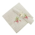 thumbnail image 2 of Embroidered Holly Christmas Tree Holiday Decorative Cloth Napkin (Natural Napkin 20"x20"-Set of 4), 2 of 4