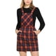 thumbnail image 1 of Vestido casual con tirantes ajustables de estampado a cuadros para mujer Inspire Chic M Rojo, 1 of 6